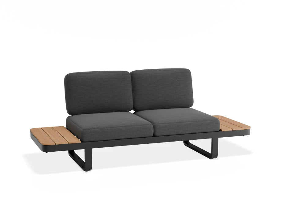 Cavello Modular Outdoor Sofa Config B - Charcoal - Dark Grey - white background