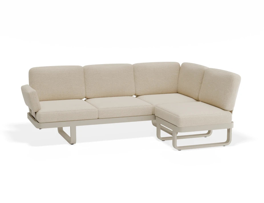 Cavello Modular Outdoor Sofa Config C - Beige - Beige - white background