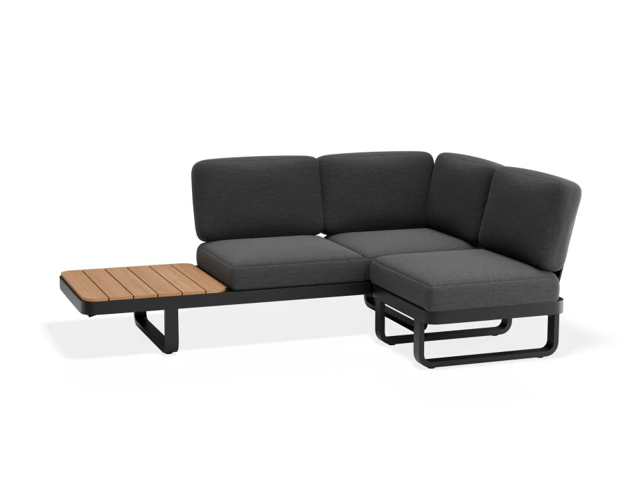 Cavello Modular Outdoor Sofa Config D - Charcoal - Dark Grey - white background