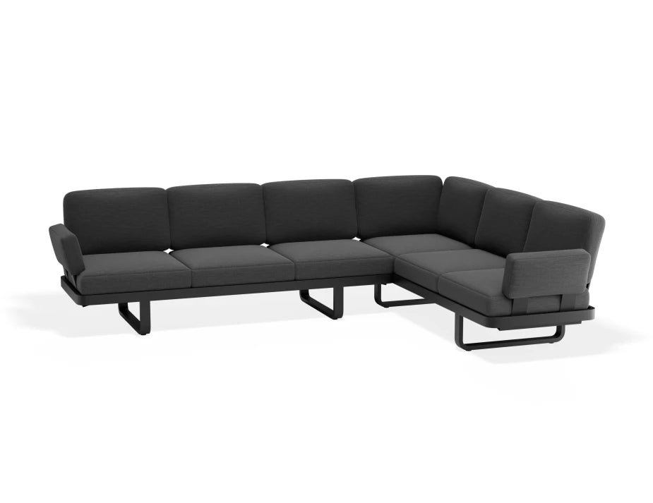Cavello Modular Outdoor Sofa Config E - Charcoal - Dark Grey - white background