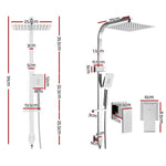 Cefito 10’’ Rain Shower Head Set Handheld Square High Pressure Twins Tap Chrome - Home & Garden > Bathroom
