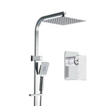 Cefito 10’’ Rain Shower Head Set Handheld Square High Pressure Mixer Tap Chrome - Home & Garden > Bathroom