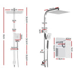 Cefito 10’’ Rain Shower Head Set Handheld Square High Pressure Mixer Tap Chrome - Home & Garden > Bathroom
