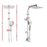 Cefito 10’’ Rain Shower Head Set Handheld Square High Pressure Chrome - Furniture > Bathroom > Shower Heads & Screens