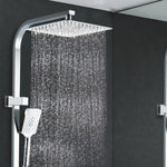 Cefito 10’’ Rain Shower Head Set Handheld Square High Pressure Chrome - Furniture > Bathroom > Shower Heads & Screens