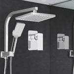Cefito 8’’ Rain Shower Head Set Handheld Round High Pressure Mixer Tap Chrome - Home & Garden > Bathroom Accessories >