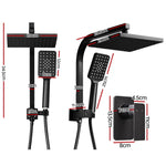 Cefito 8’’ Rain Shower Head Set Handheld Round High Pressure Mixer Tap Black - Home & Garden > Bathroom Accessories >