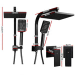 Cefito 8’’ Rain Shower Head Set Handheld Round High Pressure Twins Tap Black - Home & Garden > Bathroom Accessories >