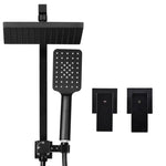 Cefito 8’’ Rain Shower Head Set Handheld Round High Pressure Twins Tap Black - Home & Garden > Bathroom Accessories >