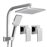 Cefito 8’’ Rain Shower Head Set Handheld Round High Pressure wins Tap Chrome - Home & Garden > Bathroom Accessories >