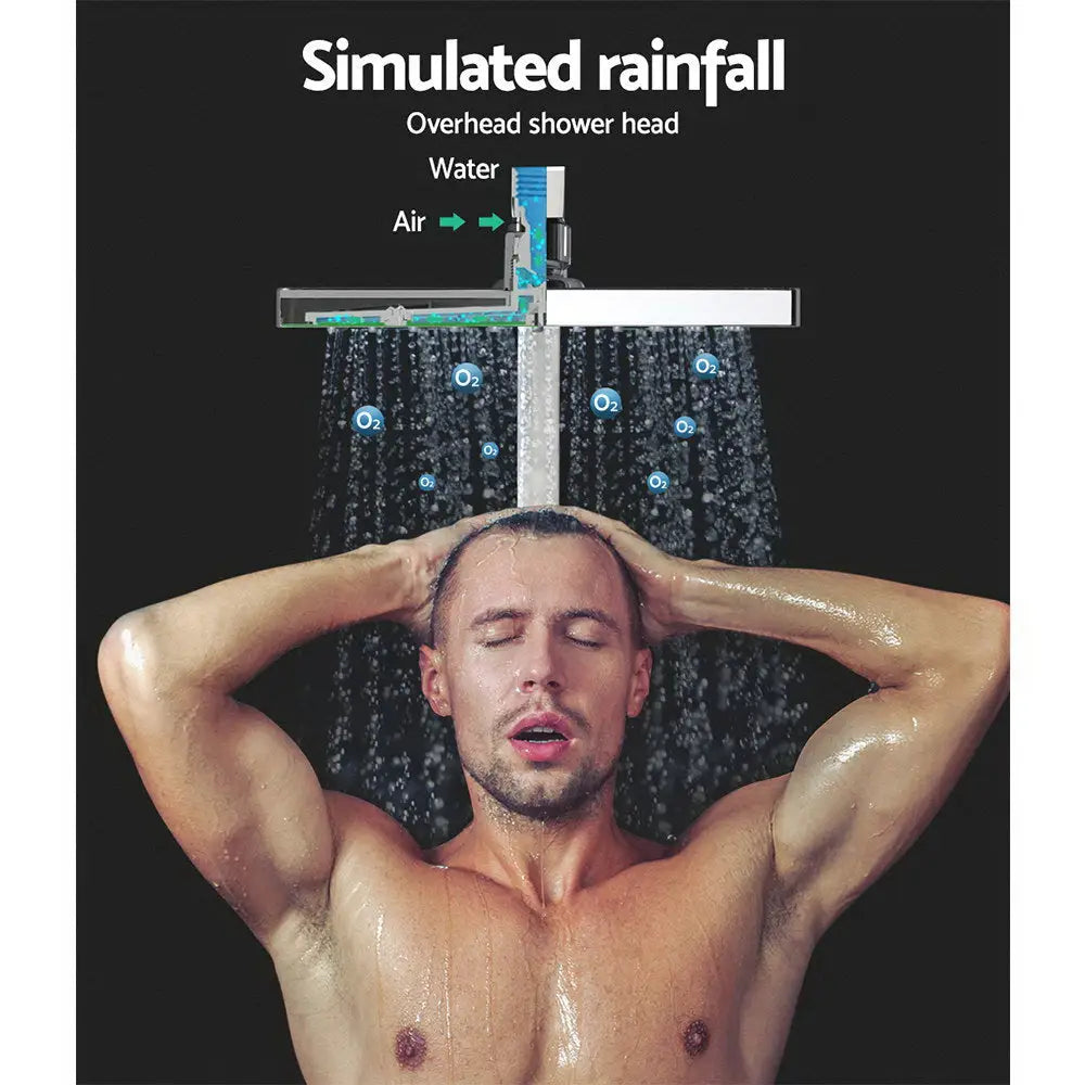 Cefito 8’’ Rain Shower Head Set Handheld Round High Pressure wins Tap Chrome - Home & Garden > Bathroom Accessories >