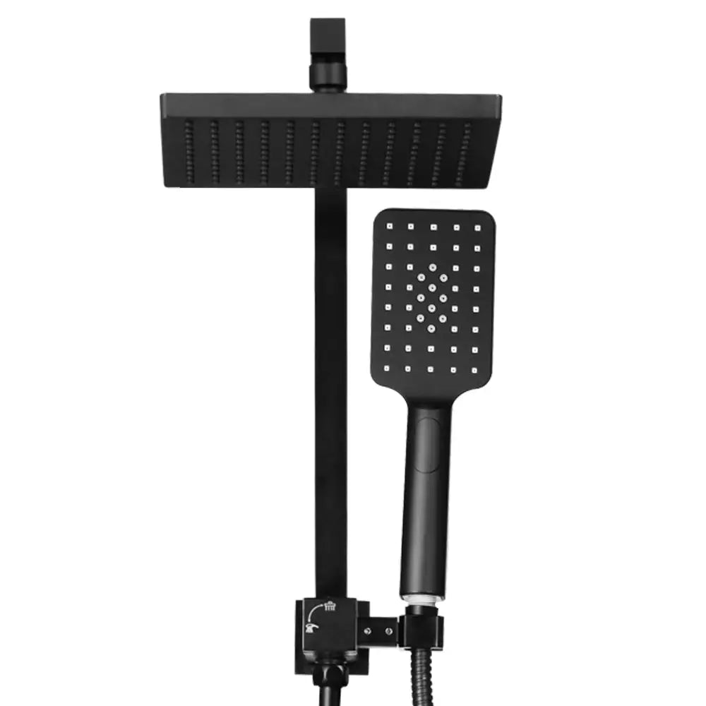 Cefito 8’’ Rain Shower Head Set Handheld Square High Pressure Black - Home & Garden > Bathroom Accessories > Shower