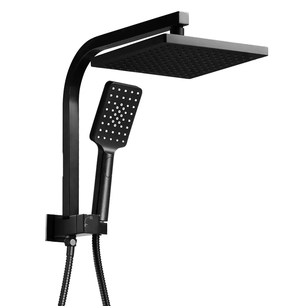 Cefito 8’’ Rain Shower Head Set Handheld Square High Pressure Black - Home & Garden > Bathroom Accessories > Shower