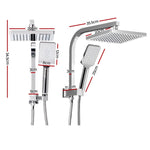 Cefito 8’’ Rain Shower Head Set Handheld Square High Pressure Chrome - Home & Garden > Bathroom Accessories > Shower