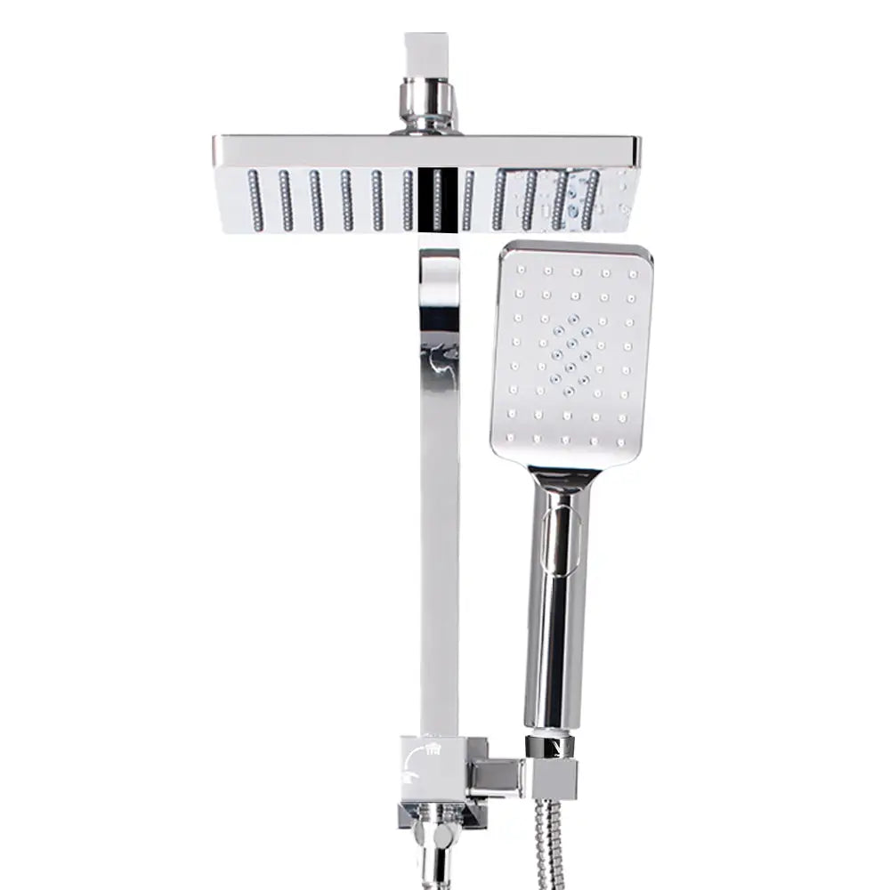 Cefito 8’’ Rain Shower Head Set Handheld Square High Pressure Chrome - Home & Garden > Bathroom Accessories > Shower