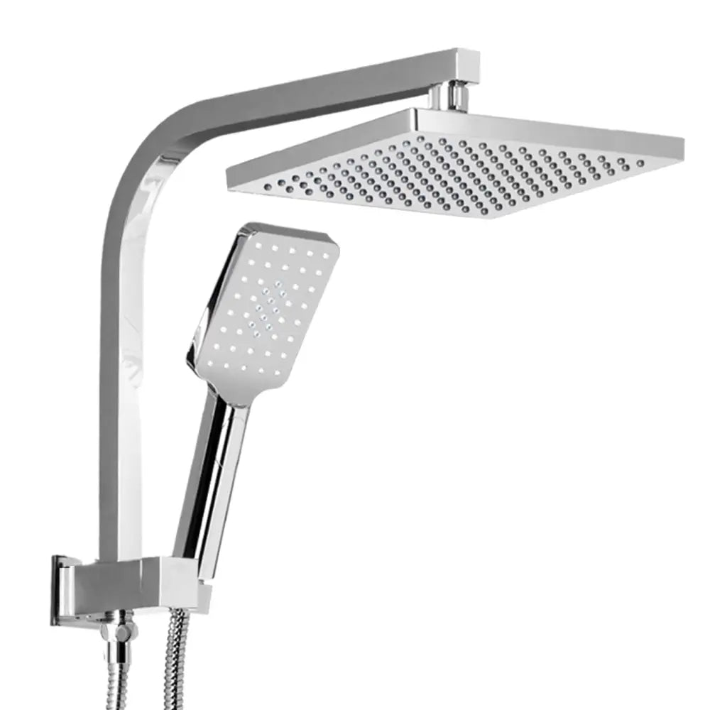 Cefito 8’’ Rain Shower Head Set Handheld Square High Pressure Chrome - Home & Garden > Bathroom Accessories > Shower