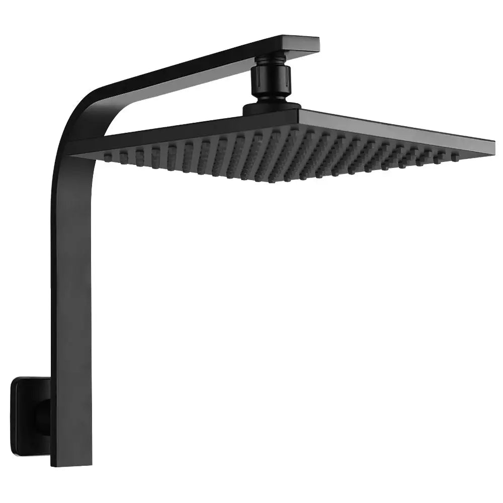Cefito 8’’ Rain Shower Head Wall Arm Square High Pressure Black - Home & Garden > Bathroom Accessories