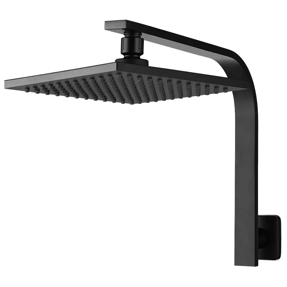 Cefito 8’’ Rain Shower Head Wall Arm Square High Pressure Black - Home & Garden > Bathroom Accessories