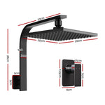 Cefito 8’’ Rain Shower Head Wall Arm Square High Pressure Mixer Tap Black - Home & Garden > Bathroom Accessories >
