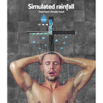Cefito 8’’ Rain Shower Head Wall Arm Square High Pressure Twins Tap Black - Home & Garden > Bathroom Accessories >