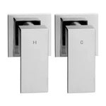 Cefito 8’’ Rain Shower Head Wall Arm Square High Pressure Twins Tap Chrome - Home & Garden > Bathroom Accessories >