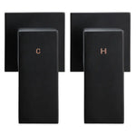 Cefito 8’’ Rain Shower Head Wall Arm Square High Pressure Twins Tap Black - Home & Garden > Bathroom Accessories >