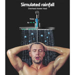 Cefito 9’’ Rain Shower Head Set Handheld Round High Pressure Black - Home & Garden > Bathroom Accessories