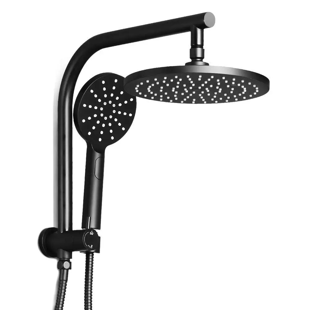 Cefito 9’’ Rain Shower Head Set Handheld Round High Pressure Black - Home & Garden > Bathroom Accessories