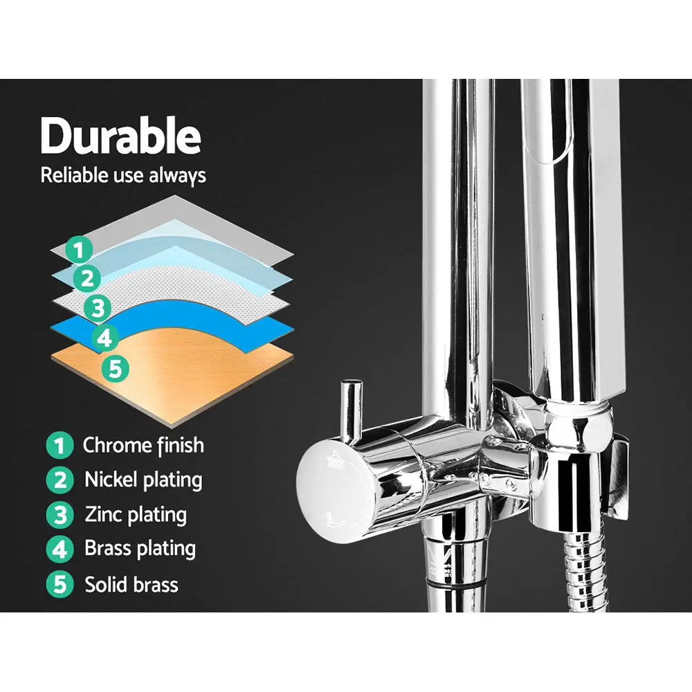 Cefito 9’’ Rain Shower Head Set Handheld Round High Pressure Chrome - Furniture > Bathroom > Shower Heads & Screens