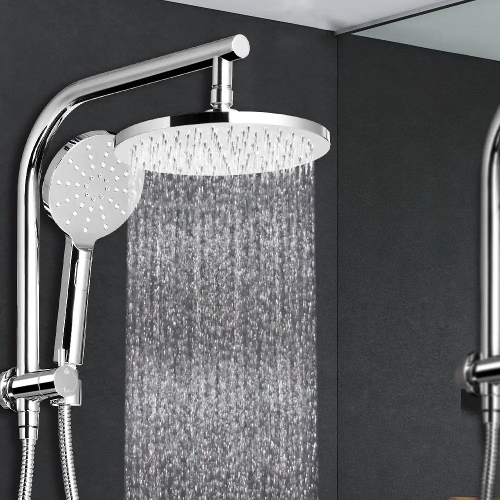 Cefito 9’’ Rain Shower Head Set Handheld Round High Pressure Chrome - Furniture > Bathroom > Shower Heads & Screens