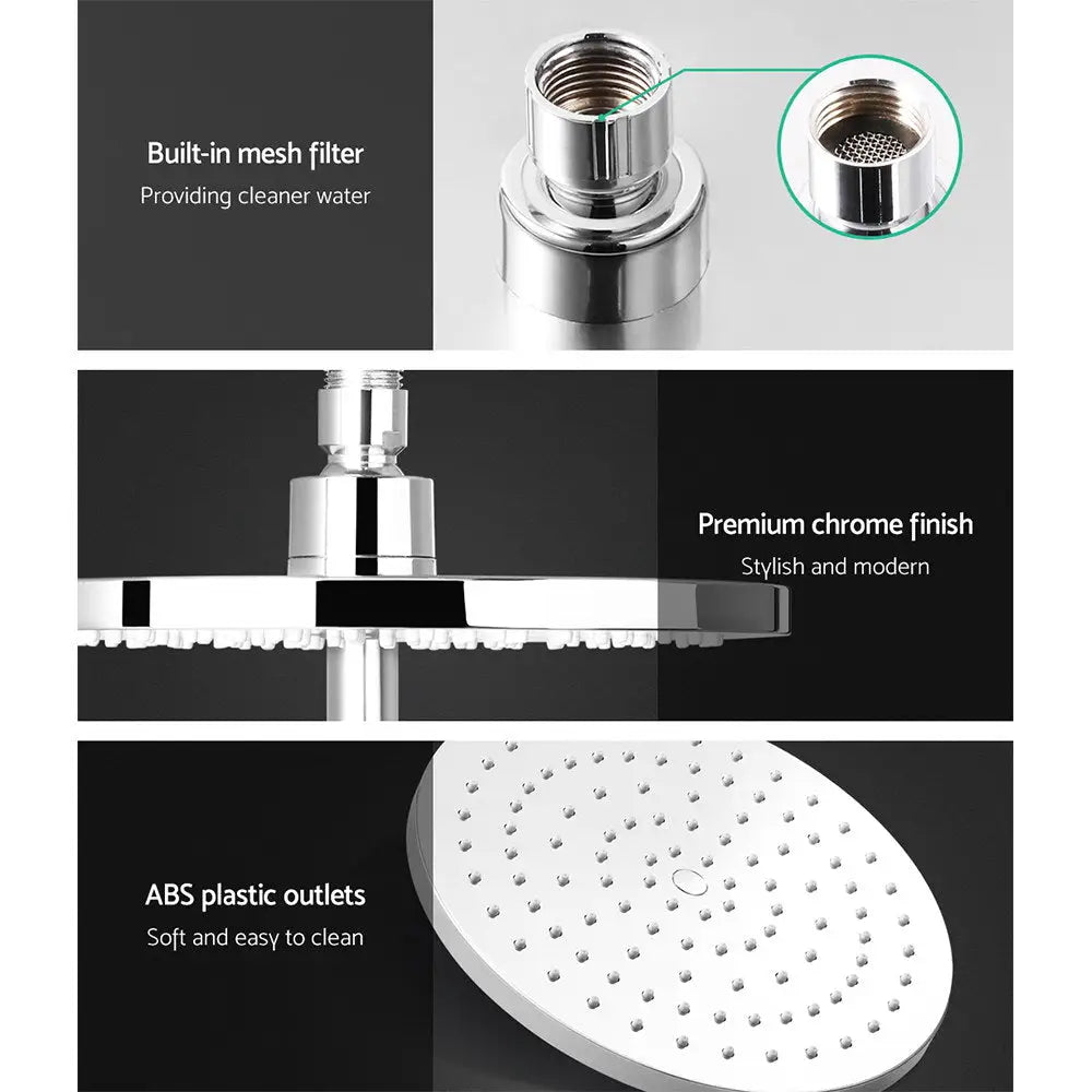 Cefito 9’’ Rain Shower Head Set Handheld Round High Pressure Chrome - Furniture > Bathroom > Shower Heads & Screens