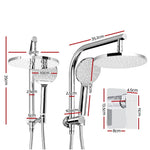 Cefito 9’’ Rain Shower Head Set Handheld Round High Pressure Mixer Tap Chrome - Home & Garden > Bathroom Accessories >