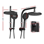 Cefito 9’’ Rain Shower Head Set Handheld Round High Pressure Mixer Tap Black - Home & Garden > Bathroom Accessories >