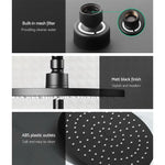 Cefito 9’’ Rain Shower Head Set Handheld Round High Pressure Twins Tap Black - Home & Garden > Bathroom Accessories >
