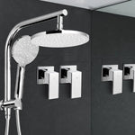 Cefito 9’’ Rain Shower Head Set Handheld Round High Pressure Twins Tap Chome - Home & Garden > Bathroom Accessories >