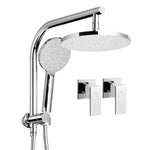 Cefito 9’’ Rain Shower Head Set Handheld Round High Pressure Twins Tap Chome - Home & Garden > Bathroom Accessories >