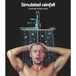 Cefito 9’’ Rain Shower Head Set Handheld Round High Pressure Twins Tap Black - Home & Garden > Bathroom Accessories >