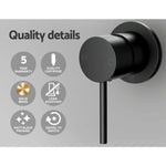 Cefito Basin Mixer Wall Tap Round Brass Faucet Shower Bathtub Black - Home & Garden > Bathroom Accessories > Shower
