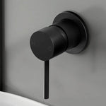Cefito Basin Mixer Wall Tap Round Brass Faucet Shower Bathtub Black - Home & Garden > Bathroom Accessories > Shower