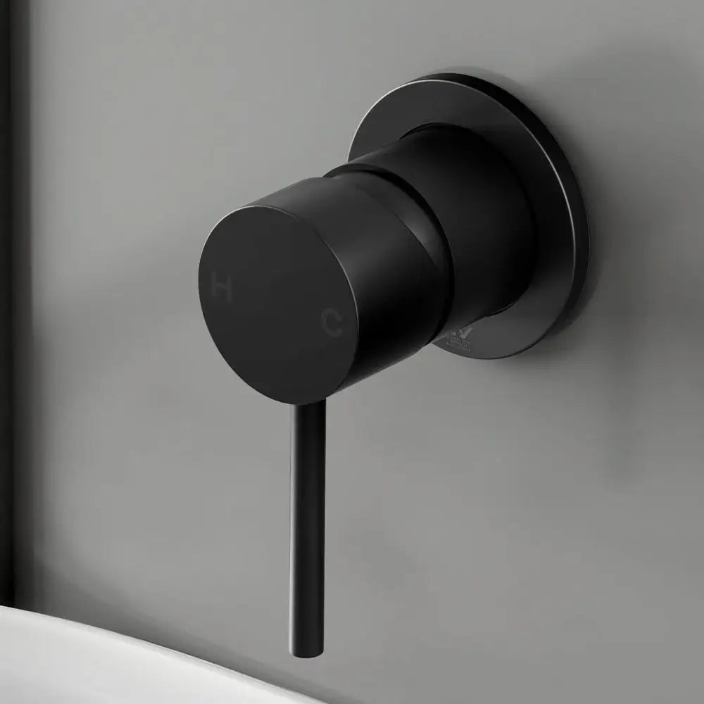 Cefito Basin Mixer Wall Tap Round Brass Faucet Shower Bathtub Black - Home & Garden > Bathroom Accessories > Shower