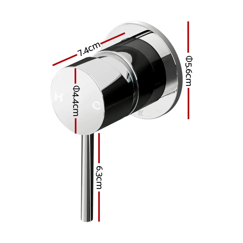 Cefito Basin Mixer Wall Tap Round Brass Faucet Shower Bathtub Chrome - Home & Garden > Bathroom Accessories > Shower
