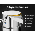 Cefito Basin Mixer Wall Tap Round Brass Faucet Shower Bathtub Chrome - Home & Garden > Bathroom Accessories > Shower