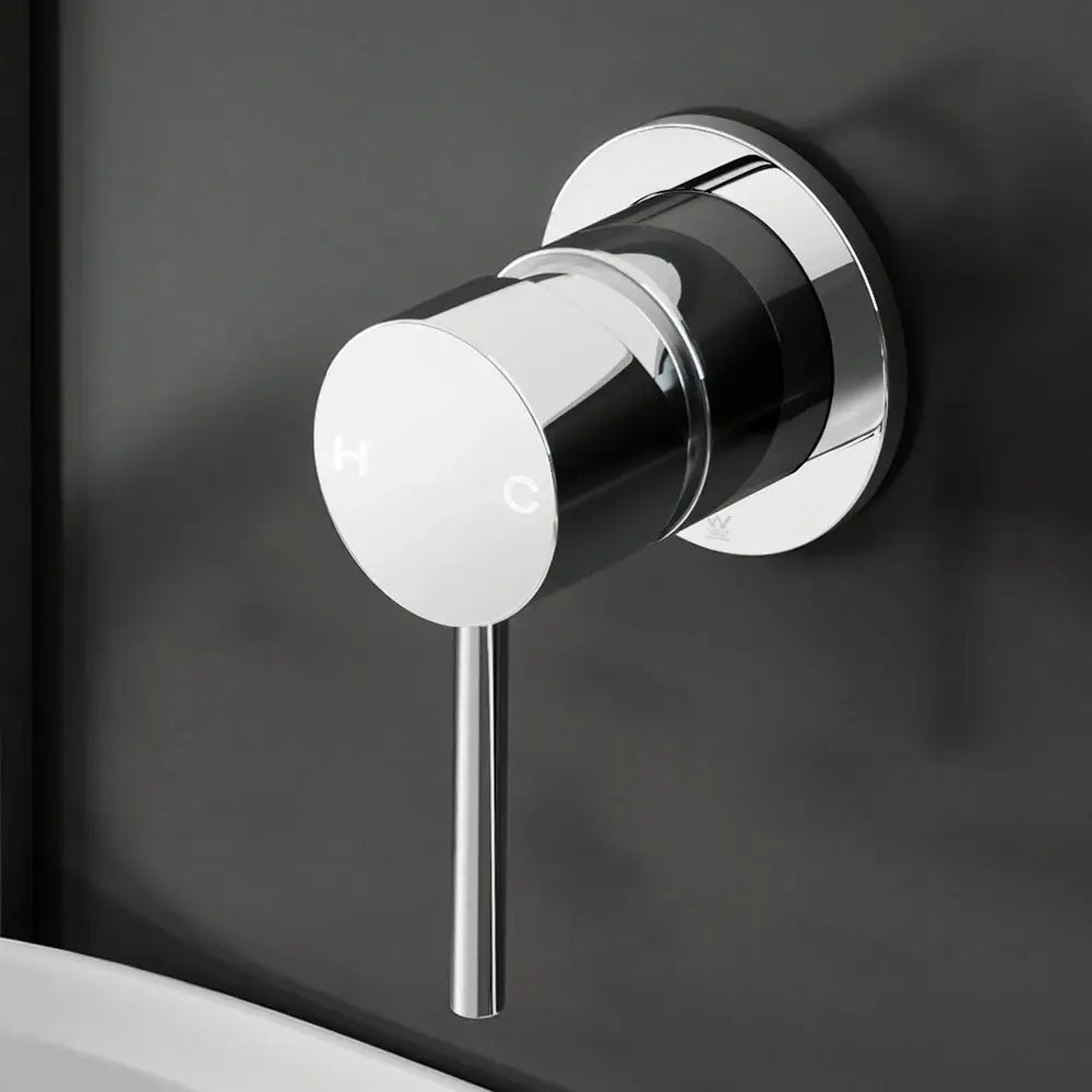 Cefito Basin Mixer Wall Tap Round Brass Faucet Shower Bathtub Chrome - Home & Garden > Bathroom Accessories > Shower
