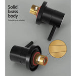 Cefito Basin Twin Tap Wall Round Brass Faucet Shower Bathtub Black - Home & Garden > Bathroom Accessories > Shower