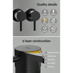 Cefito Basin Twin Tap Wall Round Brass Faucet Shower Bathtub Black - Home & Garden > Bathroom Accessories > Shower