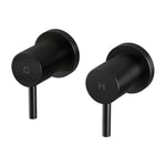 Cefito Basin Twin Tap Wall Round Brass Faucet Shower Bathtub Black - Home & Garden > Bathroom Accessories > Shower