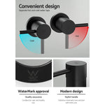 Cefito Basin Twin Tap Wall Round Brass Faucet Shower Bathtub Black - Home & Garden > Bathroom Accessories > Shower