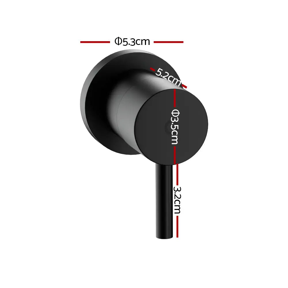 Cefito Basin Twin Tap Wall Round Brass Faucet Shower Bathtub Black - Home & Garden > Bathroom Accessories > Shower