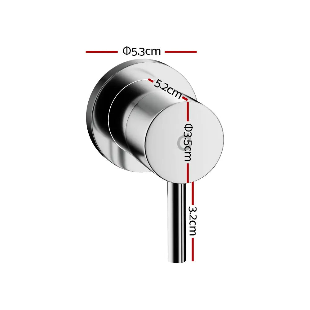 Cefito Basin Twin Tap Wall Round Brass Faucet Shower Bathtub Chrome - Home & Garden > Bathroom Accessories > Shower