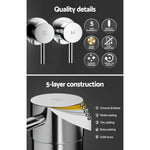 Cefito Basin Twin Tap Wall Round Brass Faucet Shower Bathtub Chrome - Home & Garden > Bathroom Accessories > Shower